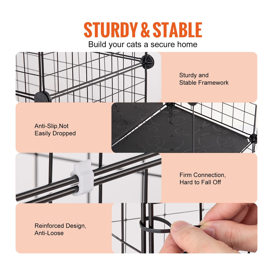 Loft cat enclosure hammock and platform