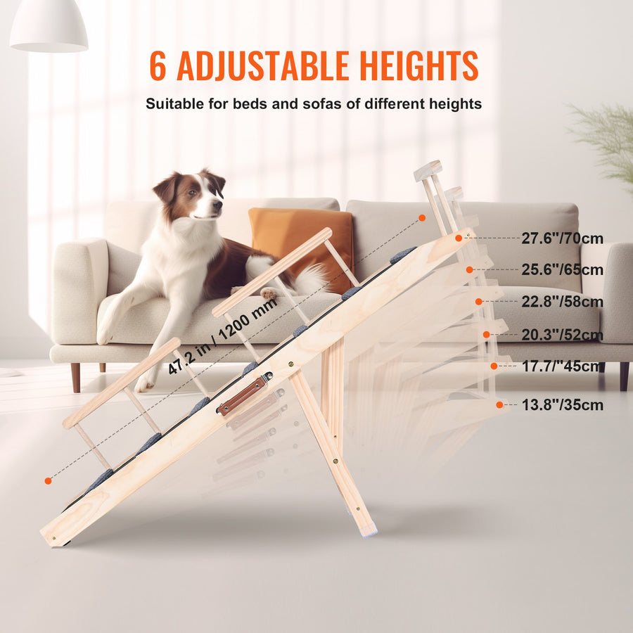 Slope dog ramp pine wood frame