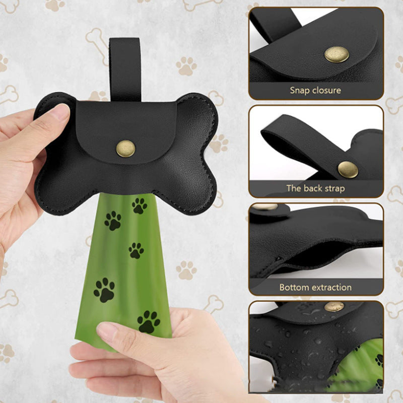Clasp Leather Waste Bag Dispenser