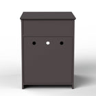 Den Litter Box Cabinet back panel with three round holes