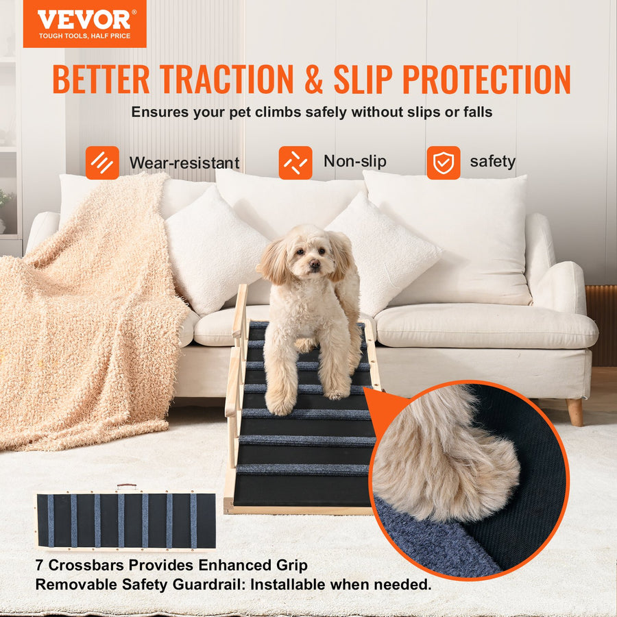 Slope dog ramp non-slip grooved surface