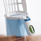 Caddy Litter Scoop Station, scoop and bag dispenser detail on white