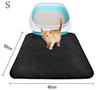 Close view of the Terrace mat honeycomb surface with a cat standing on it
