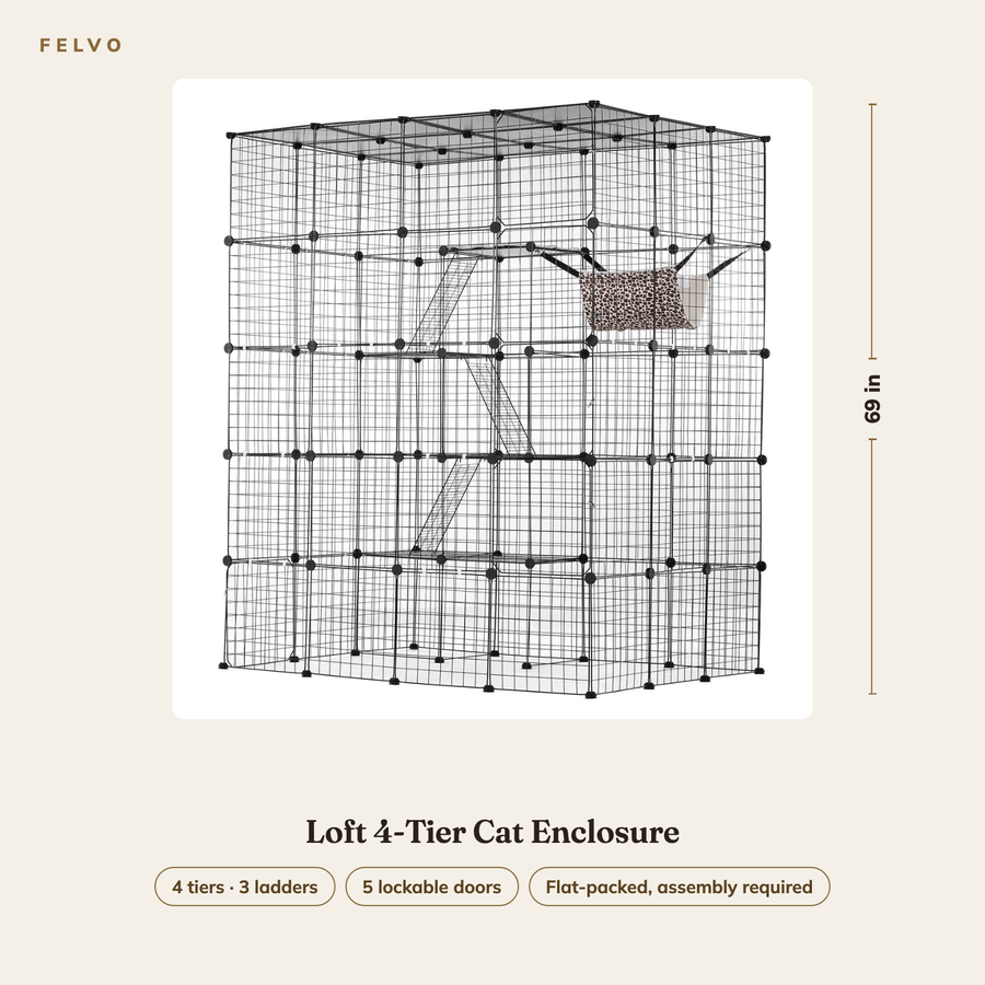 Loft 4-Tier Cat Enclosure dimensions
