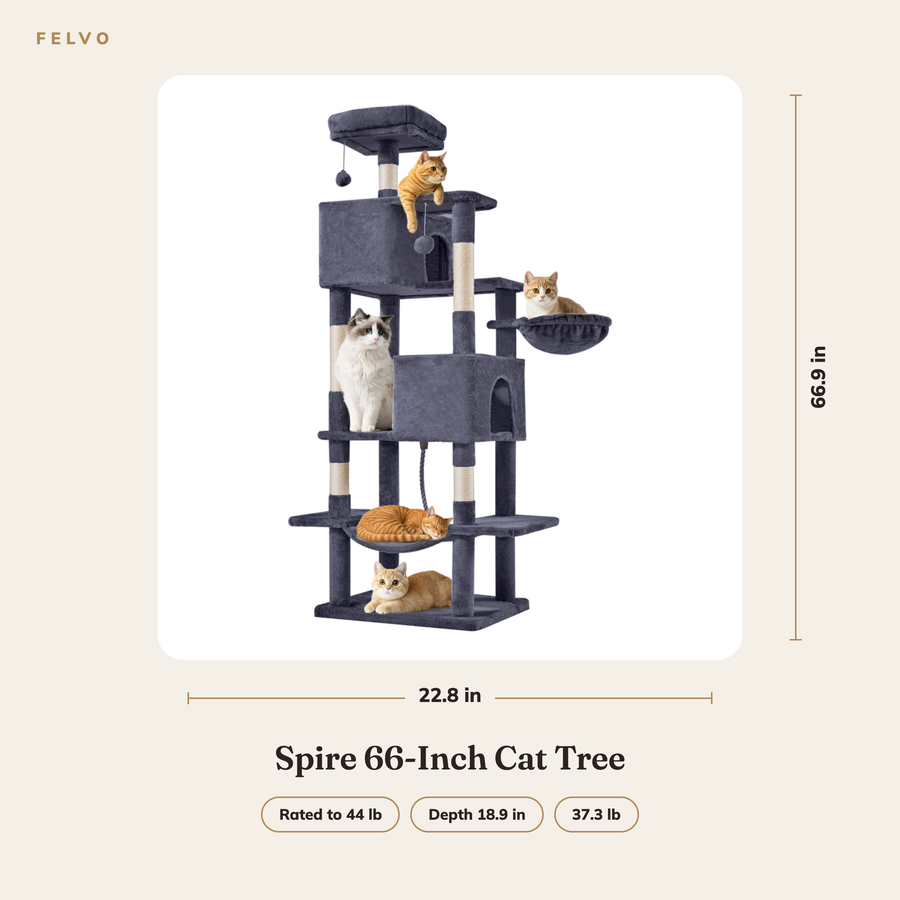 Spire 66-Inch Cat Tree dimensions