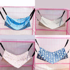 Ledge hammock colorways side by side: navy print, grey plaid, floral, and sky blue
